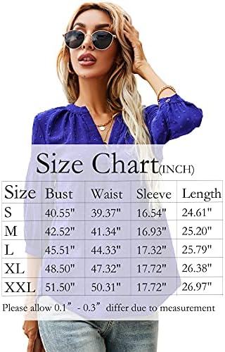 LOMON Women's Casual 3/4 Sleeve Henley V-Neck Button Up Pleated Back Blouses Swiss Dot Blouse Tops T-Shirts S-XXL 6 LOMON Women's Casual 3/4 Sleeve Henley V-Neck Button Up Pleated Back Blouses Swiss Dot Blouse Tops T-Shirts S-XXL