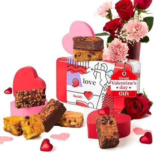 David’s Cookies Valentine’s Day Brownies in Sweet Sampler Tin –