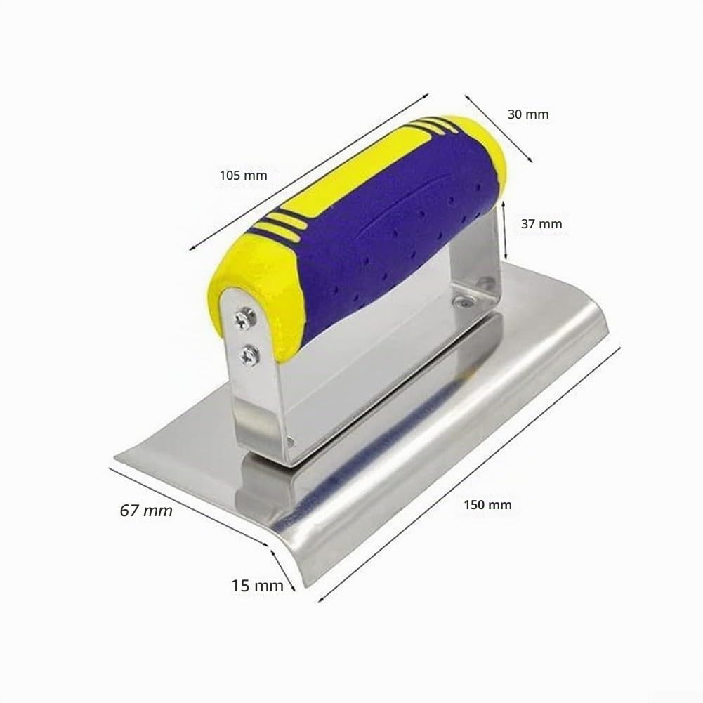 Ensemble d'outils pour béton en Acier Inoxydable pour Bordure à béton, Rainureuse pour ciment et béton, ensemble d'outils de rainurage pour la finition du plâtre et du ciment (Angle de virage)
