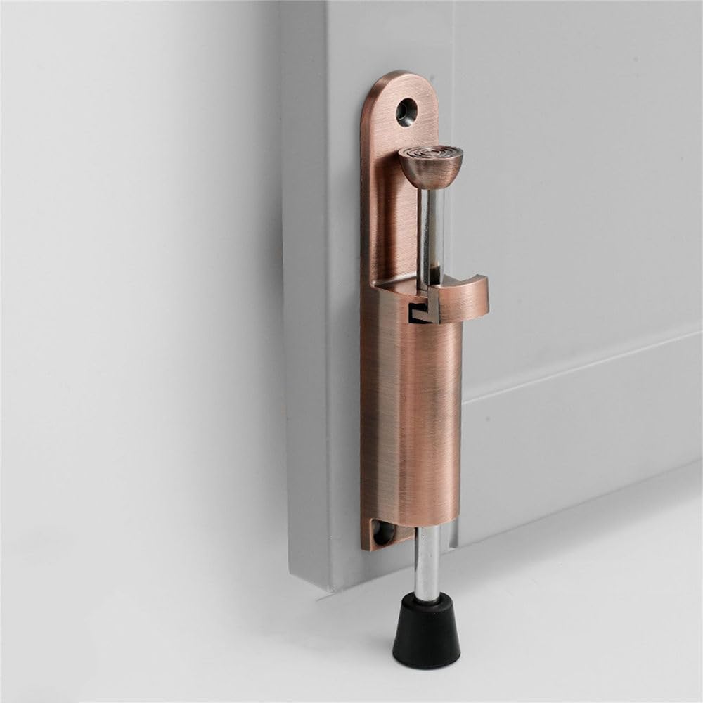 Zhanggl Red Bronze Door Stop Stopper Holder Foot-Operated, Bumper,Rubber Punch-Free,Zinc Alloy Foot-Operated Top