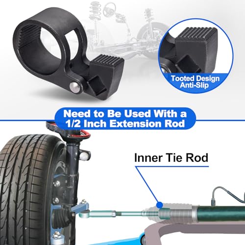 Image of Toolwiz Inner Tie Rod Hex Wrench 1 /2'' Drive Repair Removal Tools 27-42mm | Car Truck Vehicle Motorcycle Rod End Removal and Installation, Compatible with Mercedes Benz BMW Toyota Honda Ford Universal