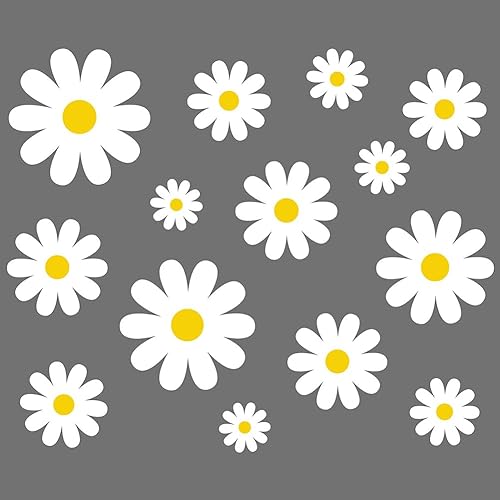 Miniatura 7 de Calcomanías de pared de margaritas de flores, calcomanías de pared bohemias con margaritas para decoración de habitación de bebés, niños o niñas,