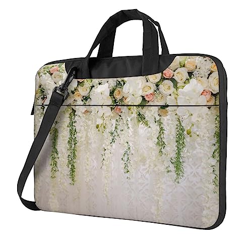 Sac ordinateur portable étanche fleurs sacoche bandoulière PC portable femme