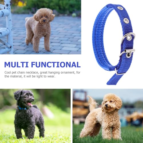 Collar para mascotas ajustable azul pequeño de poliéster miniatura 7