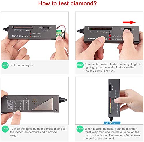 Diamond/Tester Pen Professional Diamond Selector High Accuracy Diamond Tester Professional Jeweler for Novice and Expert Diamond Selector II 9V Battery Included .Diamond Tester Tool for Jewelry Jade