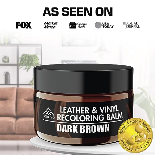 Image of FORTIVO Leather Recoloring Balm, Color Restorer, Scratch Remover, Couch Paint and Repair, Leather Balm for Couches