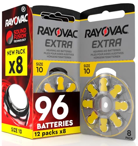 96 Batterie Per Apparecchi Acustici Rayovac Extra Advanced 10. 12 Blister da 8 Pile