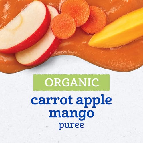 Gerber Stage 2 Organic Carrot Apple Mango Pouches, 3.5 Oz, 12 Pack | Stage 2 organic fruit and veggie puree pouches; carrot apple mango; 12 x 3.5 oz - image 3