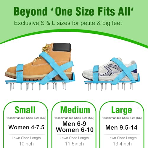 Lawn Aerator Shoes for Grass - Pre-Assembled Grass Aerator Shoes for Lawn - Soil Yard Aerator Tool for Aerating Patio Garden