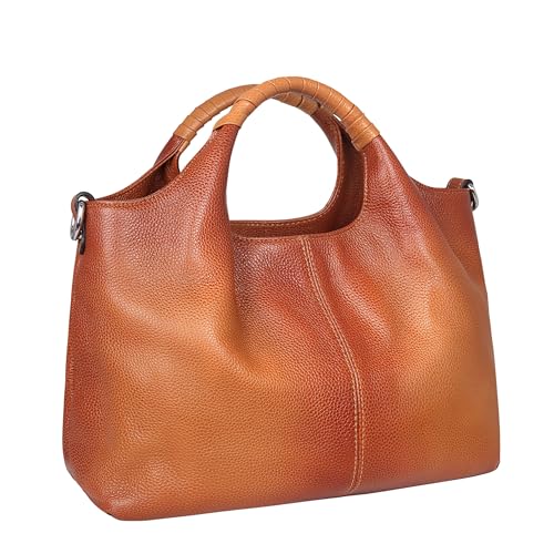 Bolso Satchel de Cuero Genuino con Asa Superior miniatura 1
