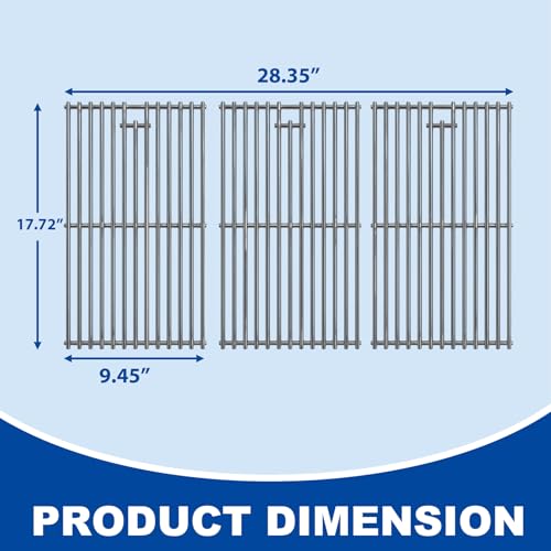Image of SafBbcue Grill Parts for Monument Grill 35633 41847NG 24367 24633 17842, 97888 Stainless Steel Cooking Grids, D010012307 Heat Plate Tent for Monument 4-Burner Gas Grill Replacement Parts