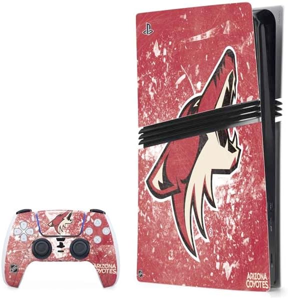 Skinit Decal Gaming Skin Compatible with PS5 Pro Bundle - Officially Licensed NHL Arizona Coyotes Lineup Design