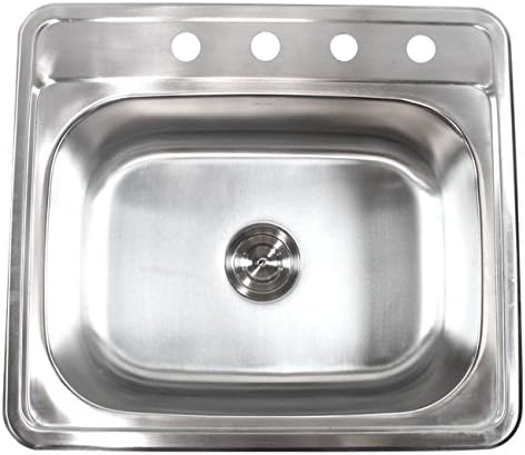 25 Inch Top-Mount/Drop-In Stainless Steel Kitchen Island/Bar Sink - 18 Gauge