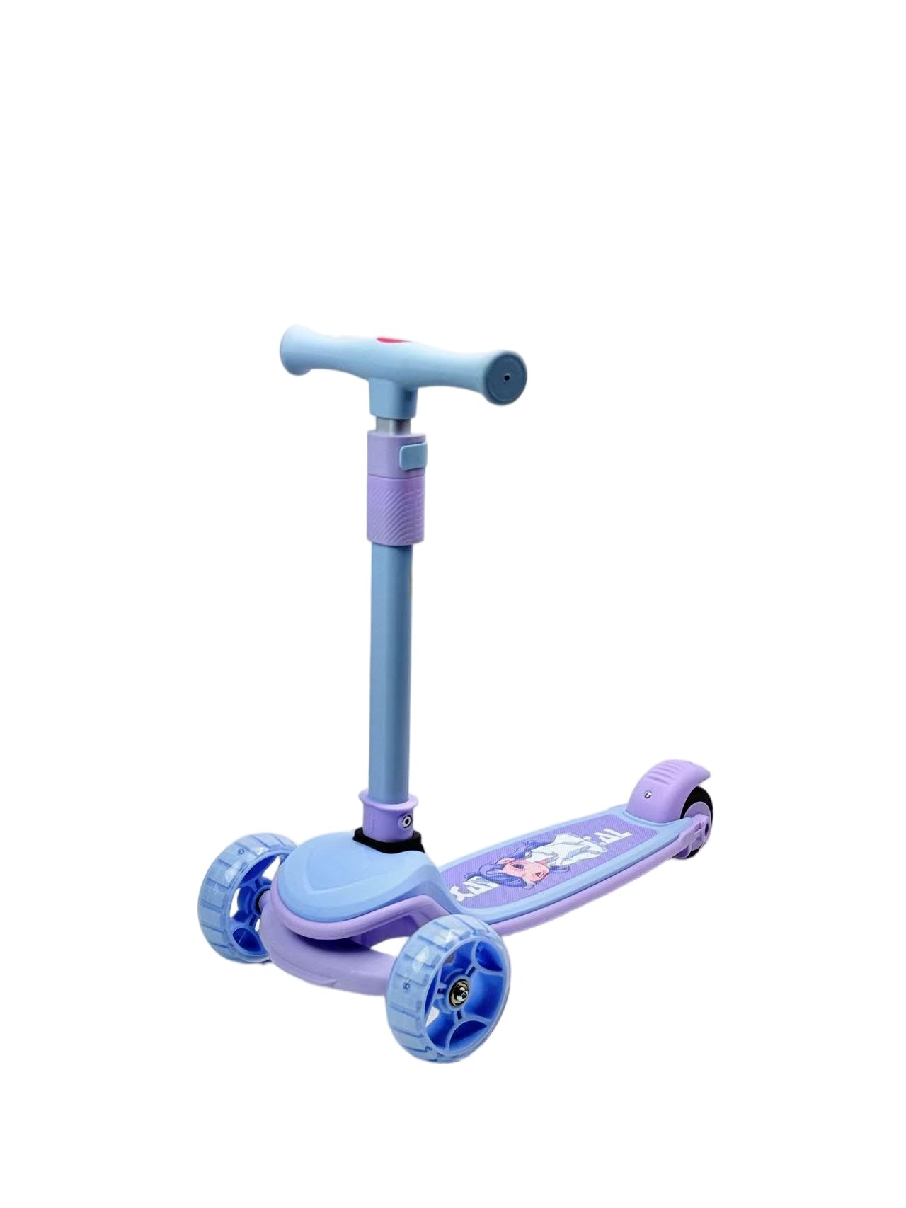 Adjustable Height Foldable Kick Scooter - 60.5cm Deck, Smooth-Rolling Wheels for Urban &amp; Leisure Use