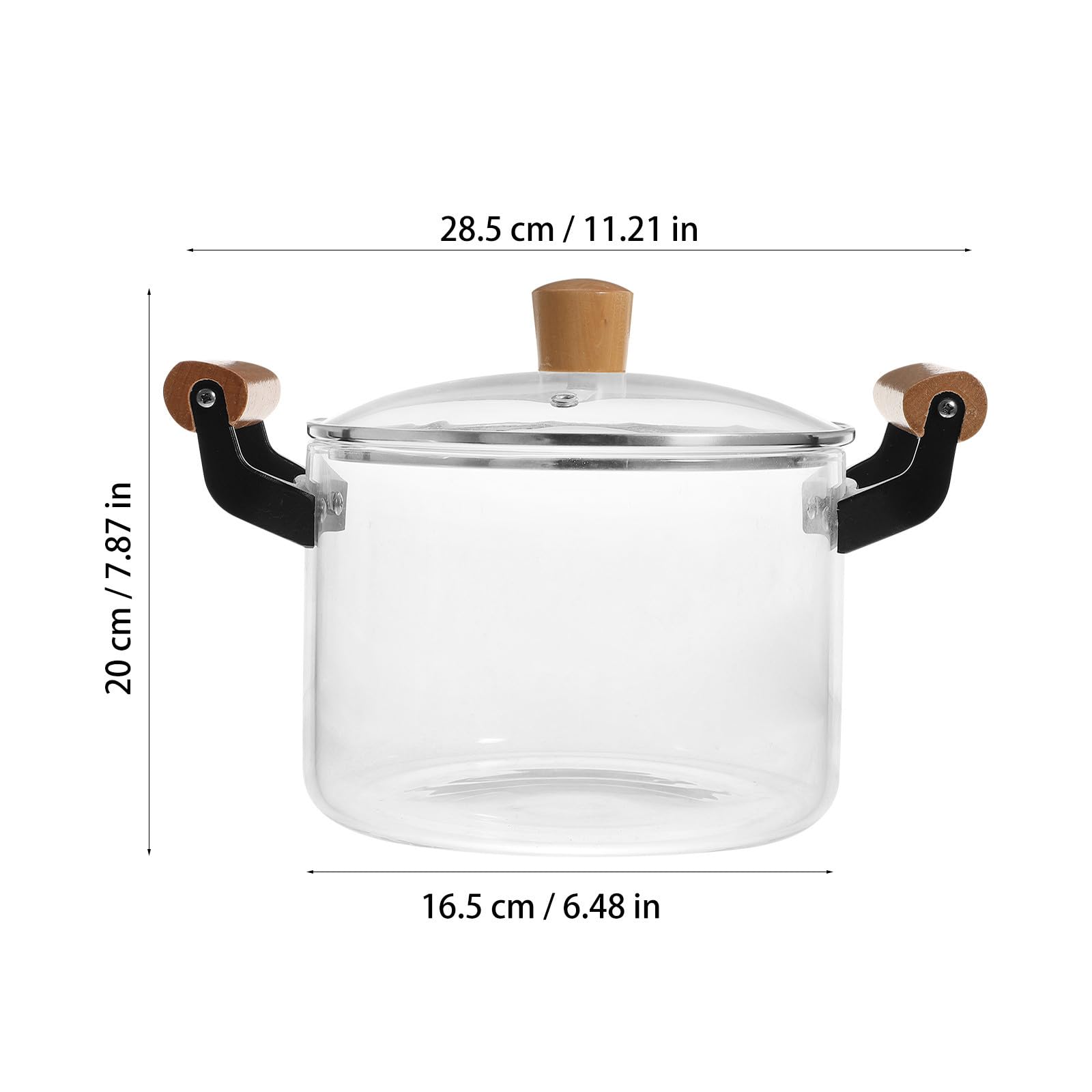 Sosoport Pentola di Vetro Borosilicato 3, 5 con Doppio Manico