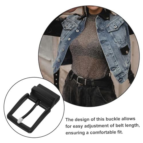 Ceinture pour hommes en alliage de zinc noir et boucle à broche style ancien Beavorty