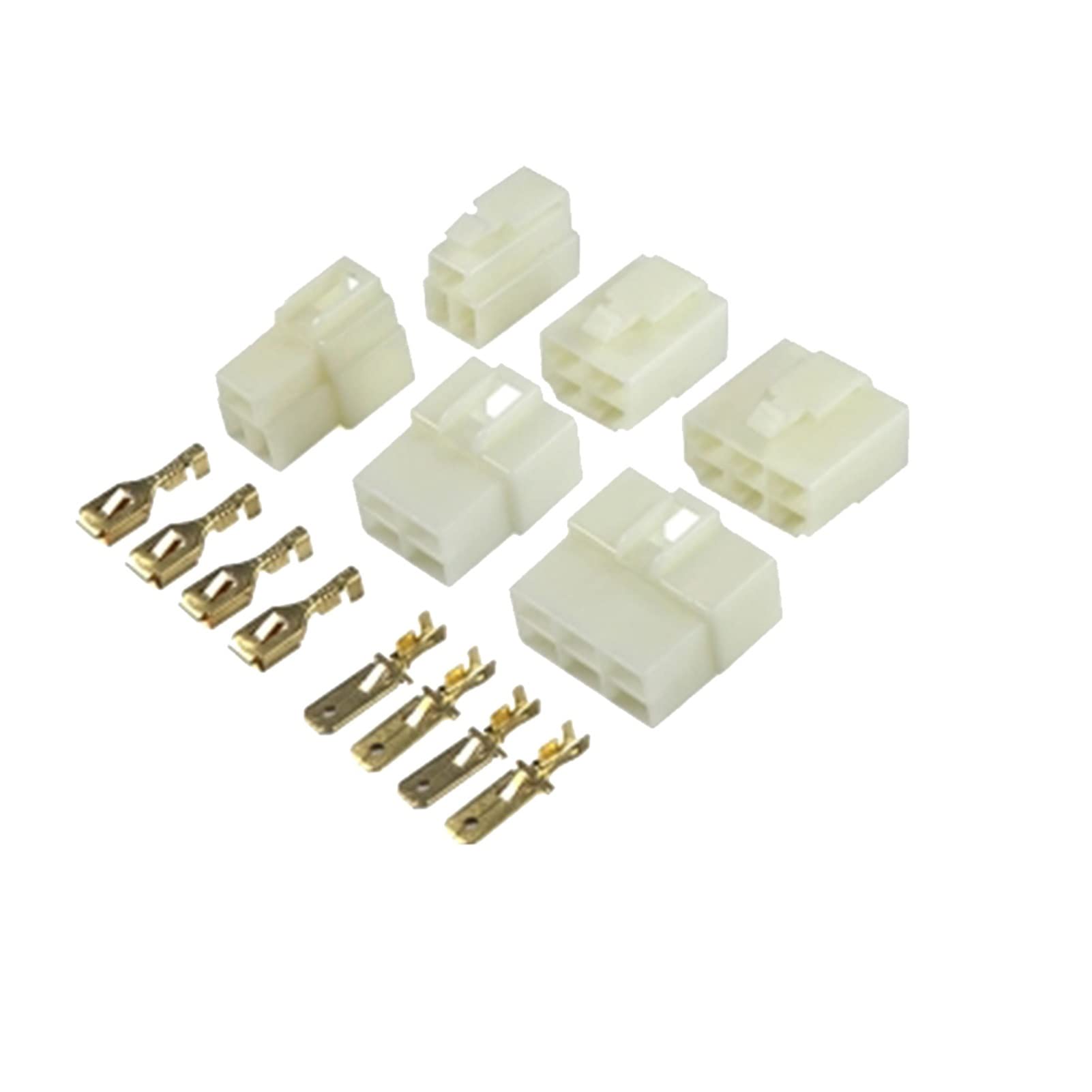 10 Set 6,3 mm Stecker 1P / 2P / 3P / 4P / 6P / 9P Pin elektrischer 6.3 Stecker Kits Männlicher weiblicher Buchsenstecker Compatible With Motorradauto(10sets 6P)