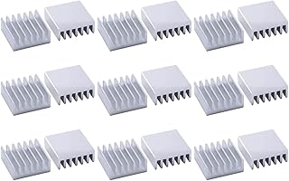 18 PCS Aluminum Heat Sink 14 * 14 * 6mm Heatsink Cooler for Mos Cooling Triode VRM GPU Stepper Driver CPU Electronic Components (with Back Tape)