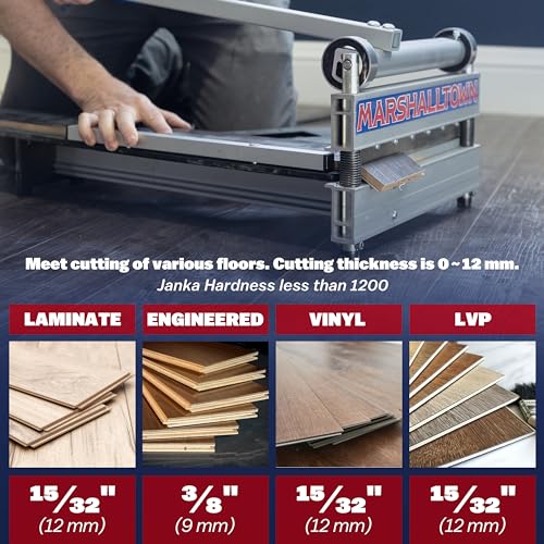 MARSHALLTOWN Ultra-Lite Flooring Cutter 13", Made in The USA, Cuts Vinyl Plank, Laminate, Engineered Hardwood, Siding, and More - Honing Stone Included