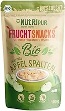 NutriPur Apple Wedges Freeze-Dried Organic: 100 g Dried Apples without Sugar - Freeze-Dried Apple - Apple Chips without Added Sugar - Dried Fruits