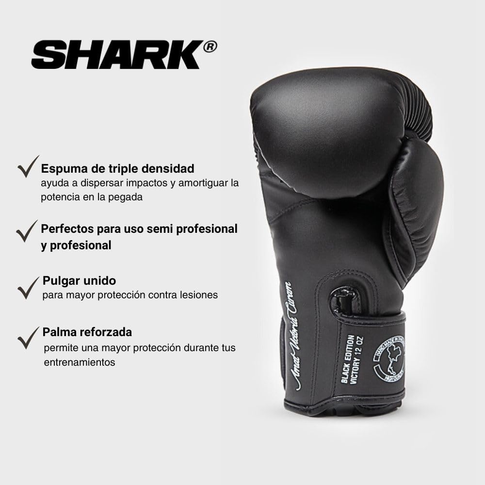 SHARK BOXING Guantes Boxeo Hombre, Mujer, Unisex Victory | Guantes Boxeo 14oz, 12oz, 10oz, 16oz | Guantes Muay Thai, Kick Boxing