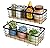 ShabbyDecor Metal Wire Basket Detachable Wood Base Storage Organizer Farmhouse Small Bins for Kitchen Cabinets, Bathroom, Pantry, Laundry Room, Closets Set of 2,Black Color