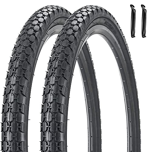 26" Bike Tire 26 X 2.125 Inch Folding Replacement Bike Tire For Beach Cruiser Bike (Pair Black With Tire Lever) #TOP7