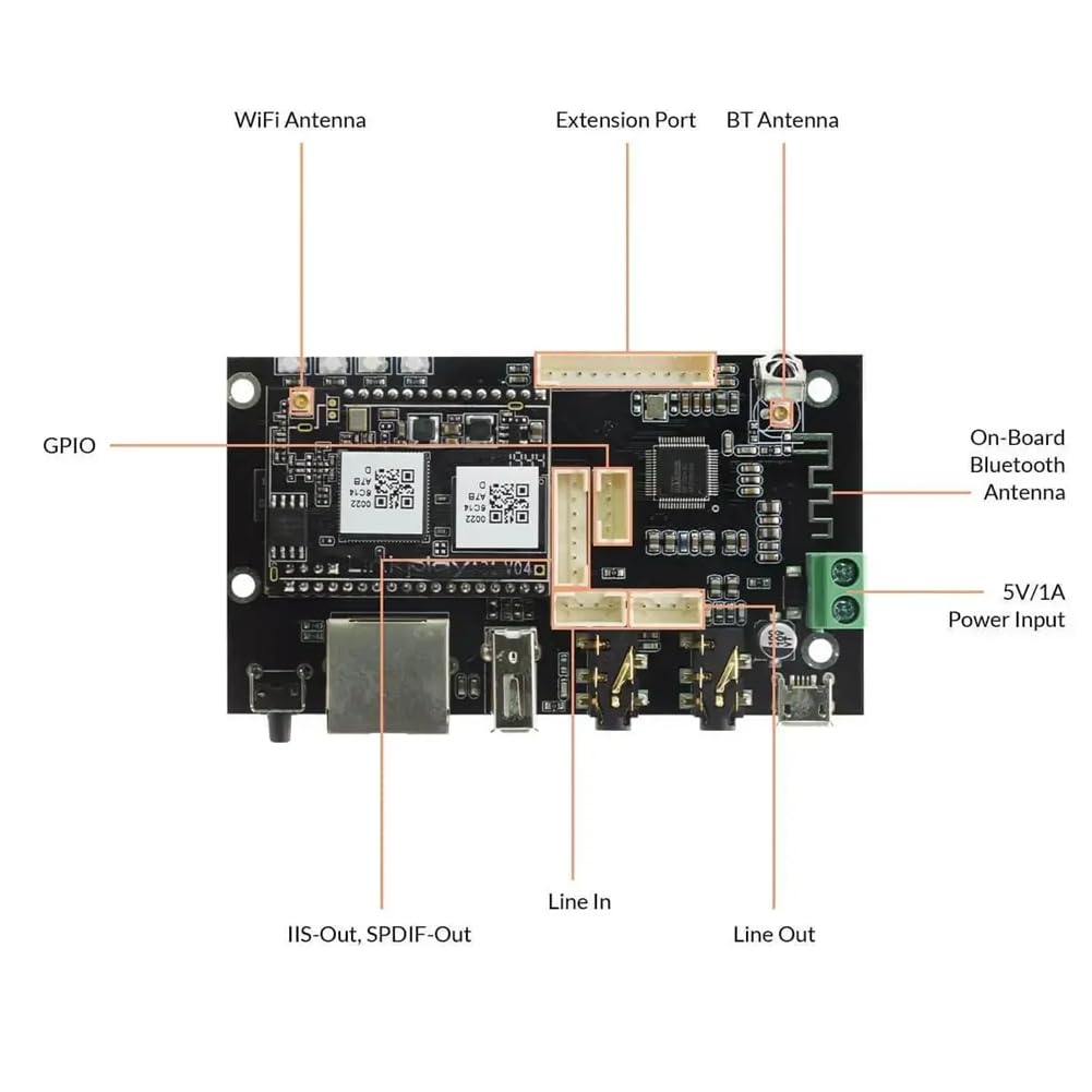 Up2Stream Pro V3 Bezprzewodowa płyta odbiornika audio Bluetooth Audio Recei bezprzewodowy moduł muzyczny stereo Multiroom DIY WIFI płyta audio