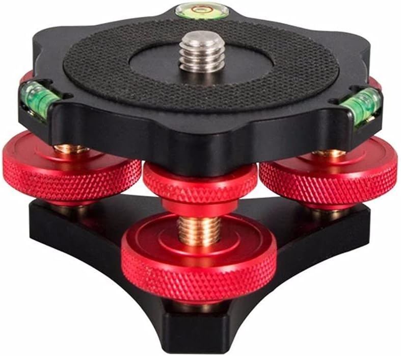 BGNing Aluminum Metal Camera Tripod Head Leveling Base Triple-Wheel Precision Leveler Bubble Level 3/8" Inch Screw