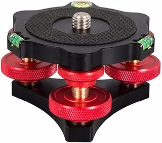 BGNing Aluminum Metal Camera Tripod Head Leveling Base Triple-Wheel Precision Leveler Bubble Level 3/8