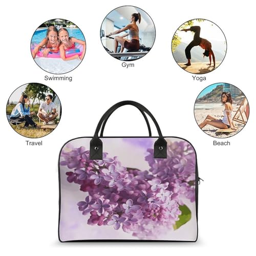 Maletín Ligero para Laptop con Flores Lilas Unisex miniatura 4