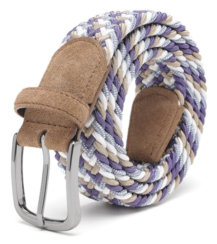 Image of Fabio Valenti Canvas Elastic Fabric Woven Stretch Braided Belts for Men Women Junior with Multicolored /Full Sizes