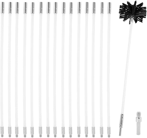 6m Kit de Ramonage Poêle Pellet Réglable Brosse Nettoyage de Che 