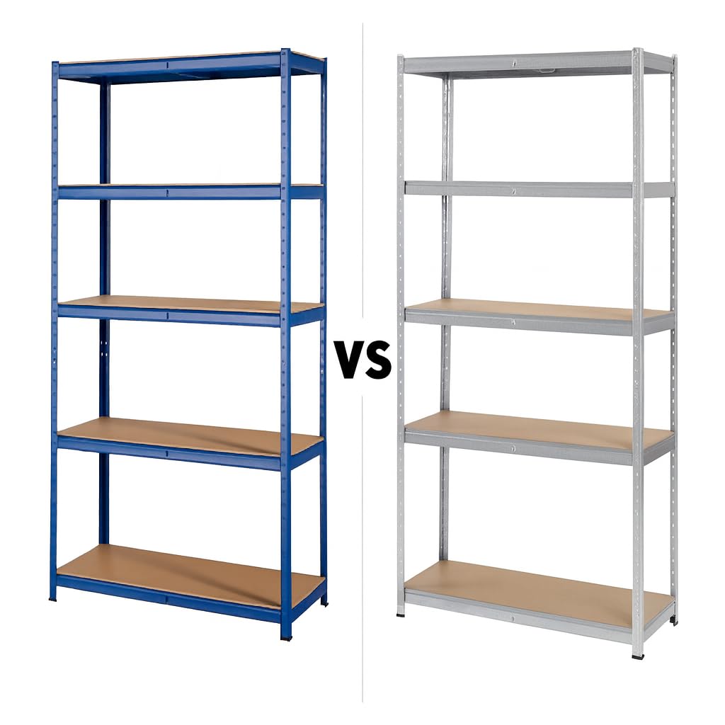 Scaffalatura in metallo resistente a 5 ripiani, scaffale in acciaio senza bulloni per garage, capannoni, magazzini, ufficio e casa, blu 150 cm x 70 cm x 30 cm, soluzione di archiviazione durevole e