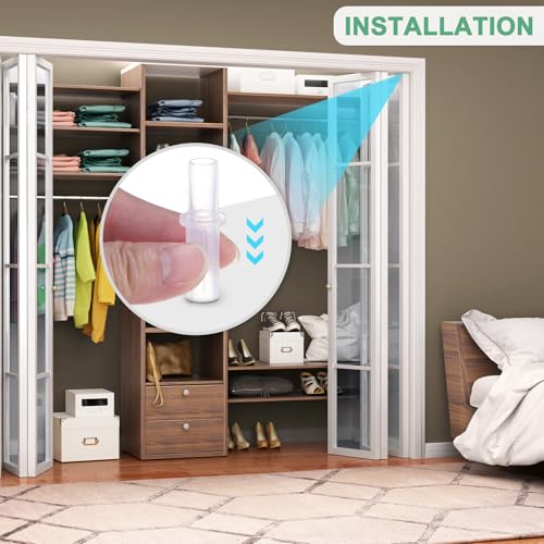 M METERXITY Kit de reparación para puertas plegables, 6 piezas de pivote superior de plástico para puertas deslizantes de armario miniatura 4