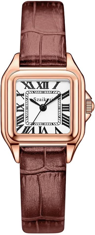 Classic Square Watches for Women with Roman Numerals Ladies Casual Dress Watch
