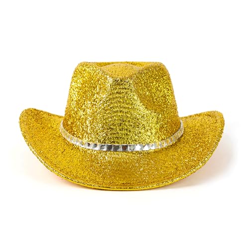Image of Women Cowboy Hat Western Style Glitter Party Costume Hat