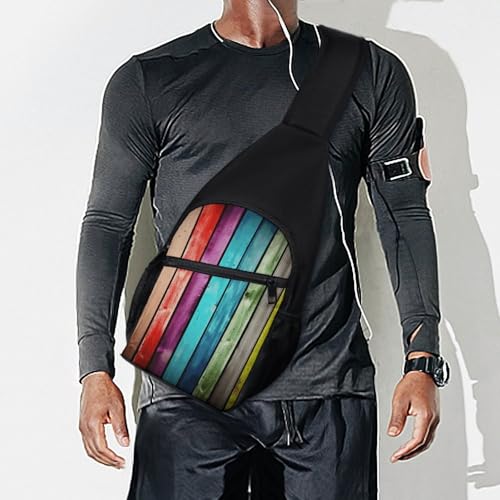Bolso Sling para Hombre y Mujer Colorido con Tablas de Madera miniatura 7