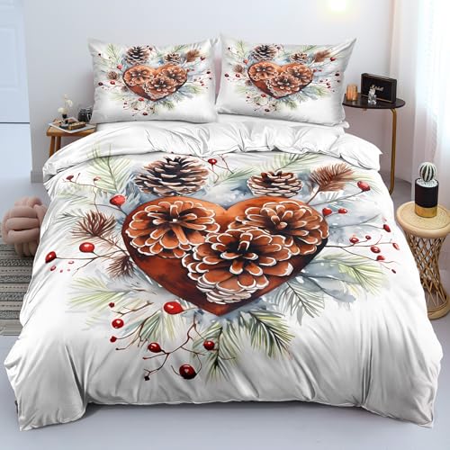 Ypthriline PatróN En Forma De CorazóN 3D Juego de Funda Nordica 180x200 cm Hoja 3 Piezas Microfibra Fundas Nórdicas con 2 Fundas de Almohada 50x75 para Adultos, Niños y Niñas
