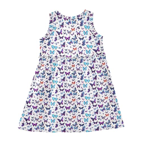 Girls and Toddlers'Sleeveless Gothic Butterfly Summer Casual Dresses for Home Party Beach 2-8 Years2