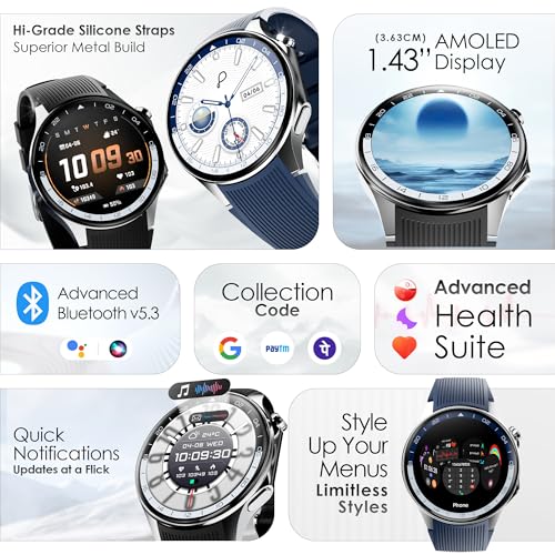 Add Pebble Gravity Smartwatch 1.43-inch AMOLED Black - Image 3