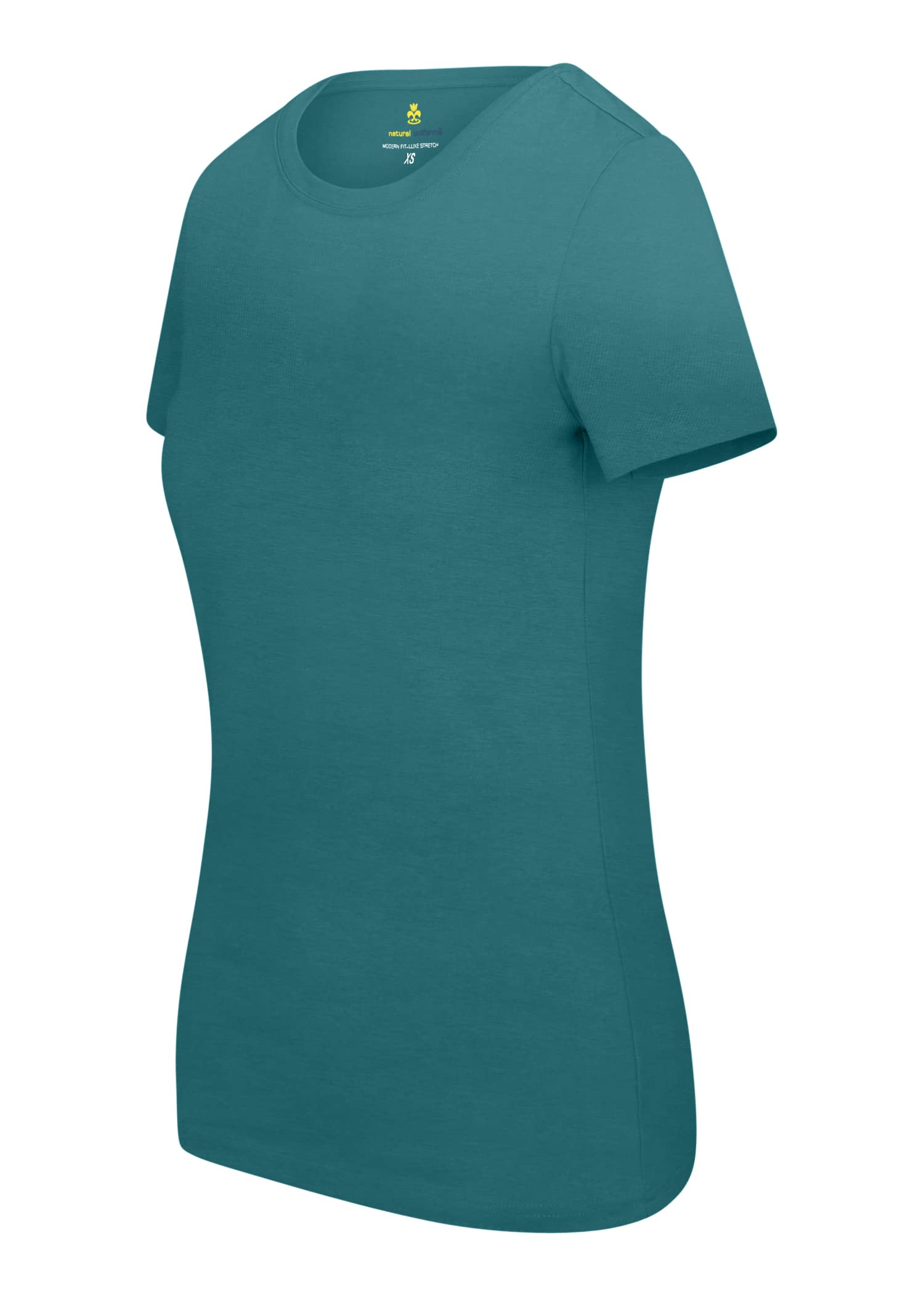 M&M SCRUBS Women's Short Sleeve Round-Neck T-Shirt Under Scrub (Teal, Large)