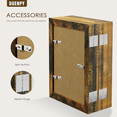 Image of DUENPY 5 Folding 4x6 Accordion Wood Frame Plexiglass Brown | Constructed With Engineered Wood And Plexiglass, Elegant Ornament For Desktop Photo Display
