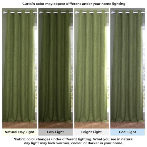 Image of HPD Half Price Drapes Grommet Linen Curtains 120 Inches Long Room Darkening Curtains for Bedroom & Living Room (1 Panel), 50W x 120L, Tuscany Green