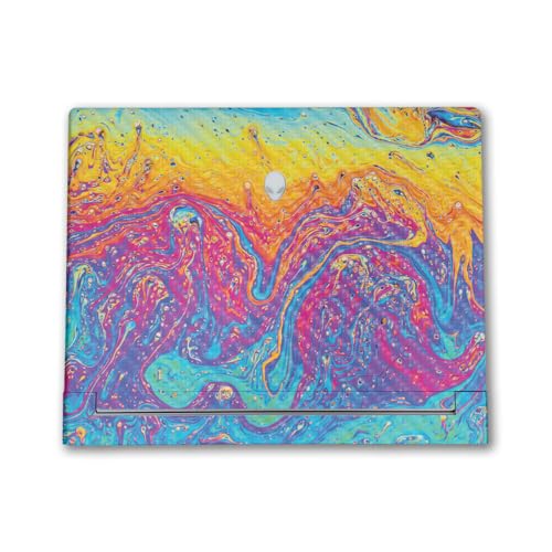 Image of Carbon Fiber Laptop Skin Compatible with Alienware X16 R2 (2024) - Paint Currents - Premium 3M Vinyl Protective Wrap Decal Cover - Easy to Apply | Crafted in The USA by MightySkins