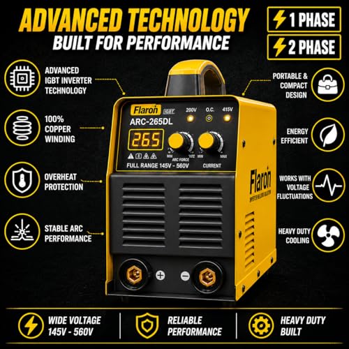 Image of ARC265 DL IGBT Welding Machine 160A Dual Voltage (145V-560V) | Heavy Duty ARC Welder with Hot Start, Anti-Stick & Adjustable Arc Force | Supports 2-4mm Electrodes | Includes Cable Set