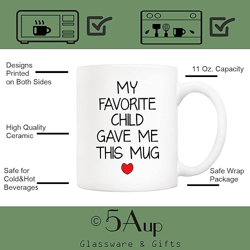 Miniatura 3 de 5Aup Taza con texto en inglés "My Favorite Child Gave Me This ", regalo de Navidad de parte de hija, hijo y niños, regalo de cumpleaños para papá,