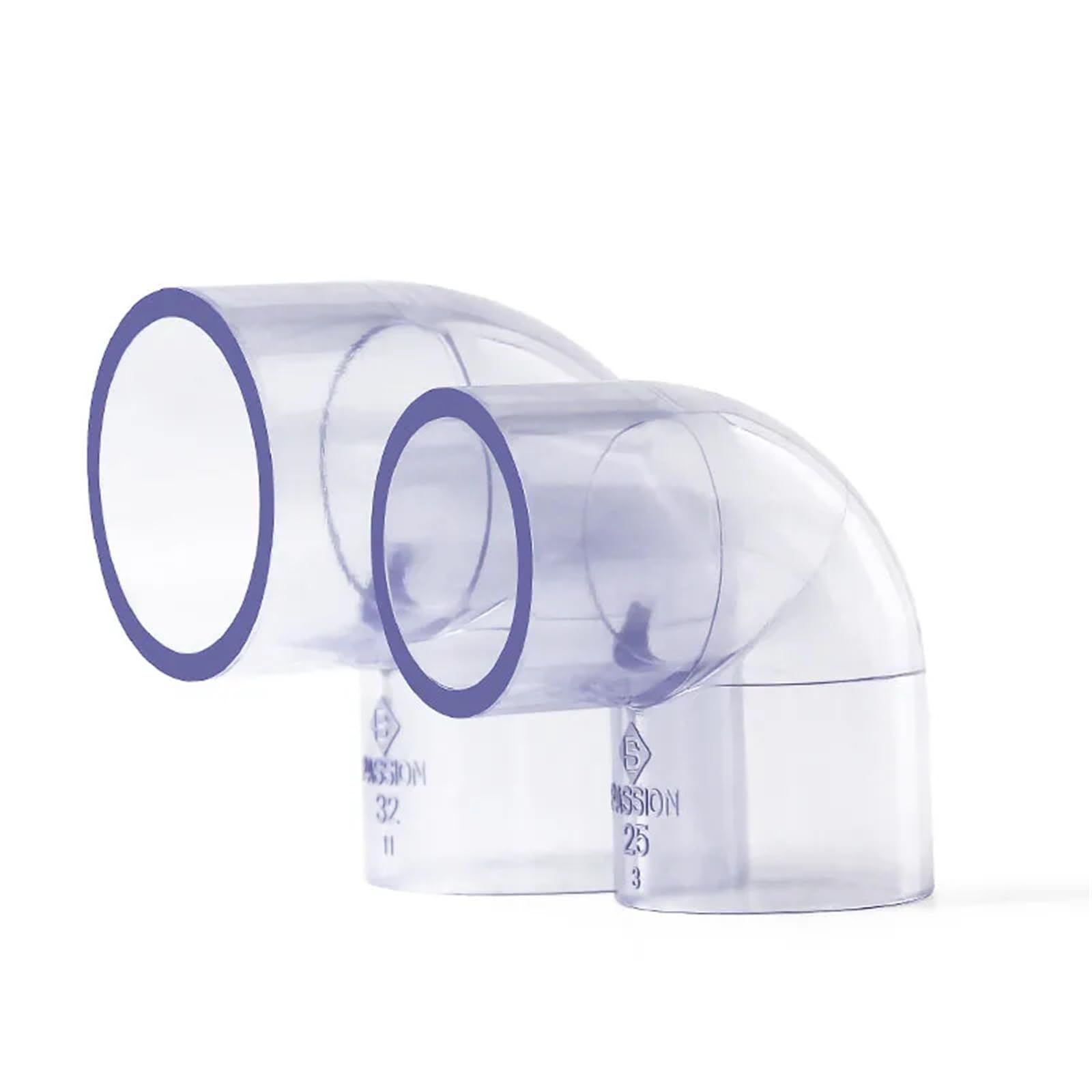 Conector de tubería de PVC Transparente de 20, 25, 32, 40 y 50 mm, Codo Recto en T, Adaptador for tubería de Agua de Acuario.(tee I.D 50mm)
