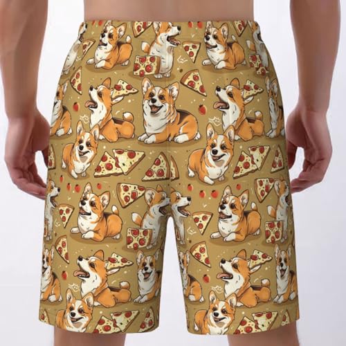 Men's Sea Turtles Exotic Tropical Leaves Beach Shorts Quick Dry Swim Trunks Mesh Lining Swim Shorts with Pockets3