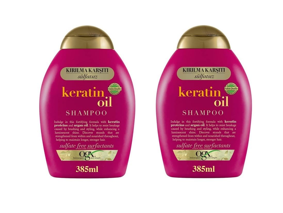 OGX Keratin Yağı İçeren Şampuan, 385 ml, 2'li Paket